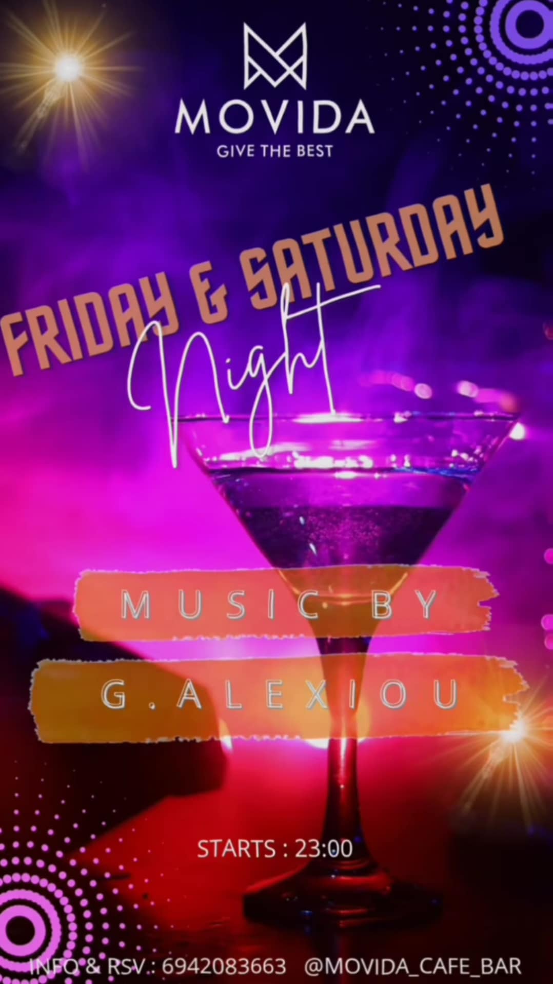 Αφίσα εκδήλωσης με dj τον Gianni Alexiou 9 και 10 Μαΐου 2025 στο Movida.