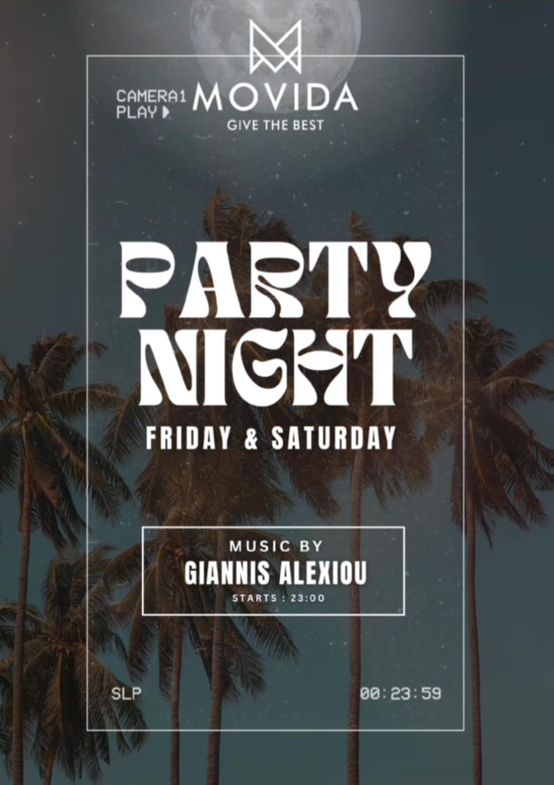 Αφίσα εκδήλωσης με dj τον Gianni Alexiou 16 και 17 Μαΐου 2025 στο Movida.