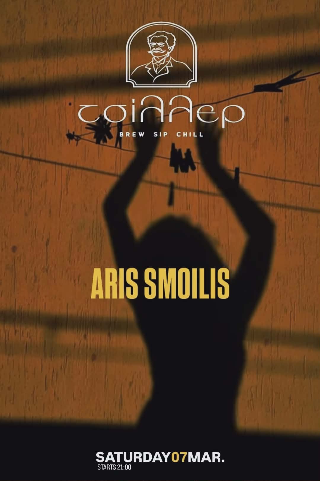 Αφίσα εκδήλωσης με τον Ari Smoili στο Chiller Bar στις 7 Μαρτίου 2026.