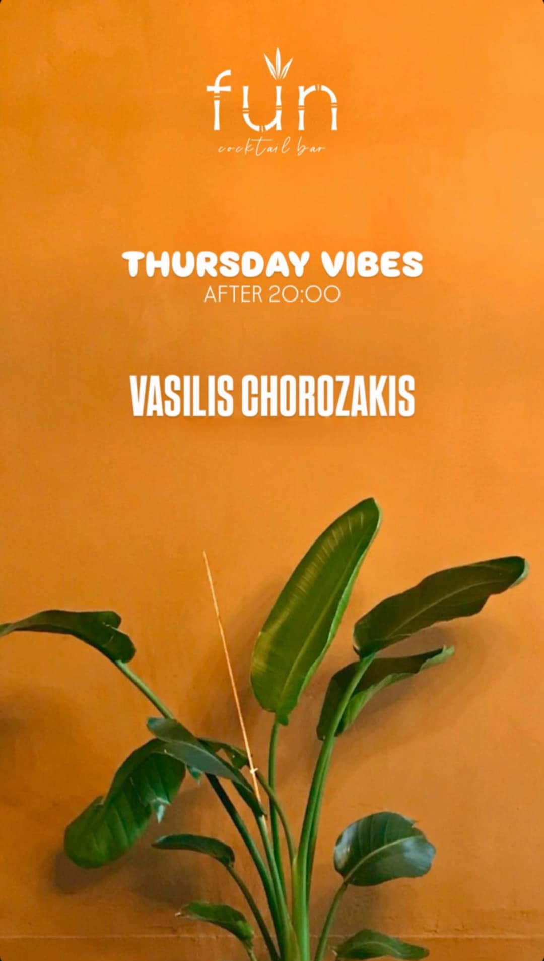 Αφίσα εκδήλωσης στο Fun στις 24 Ιουλίου 2025 με τον Dj Vasili Chorozaki.