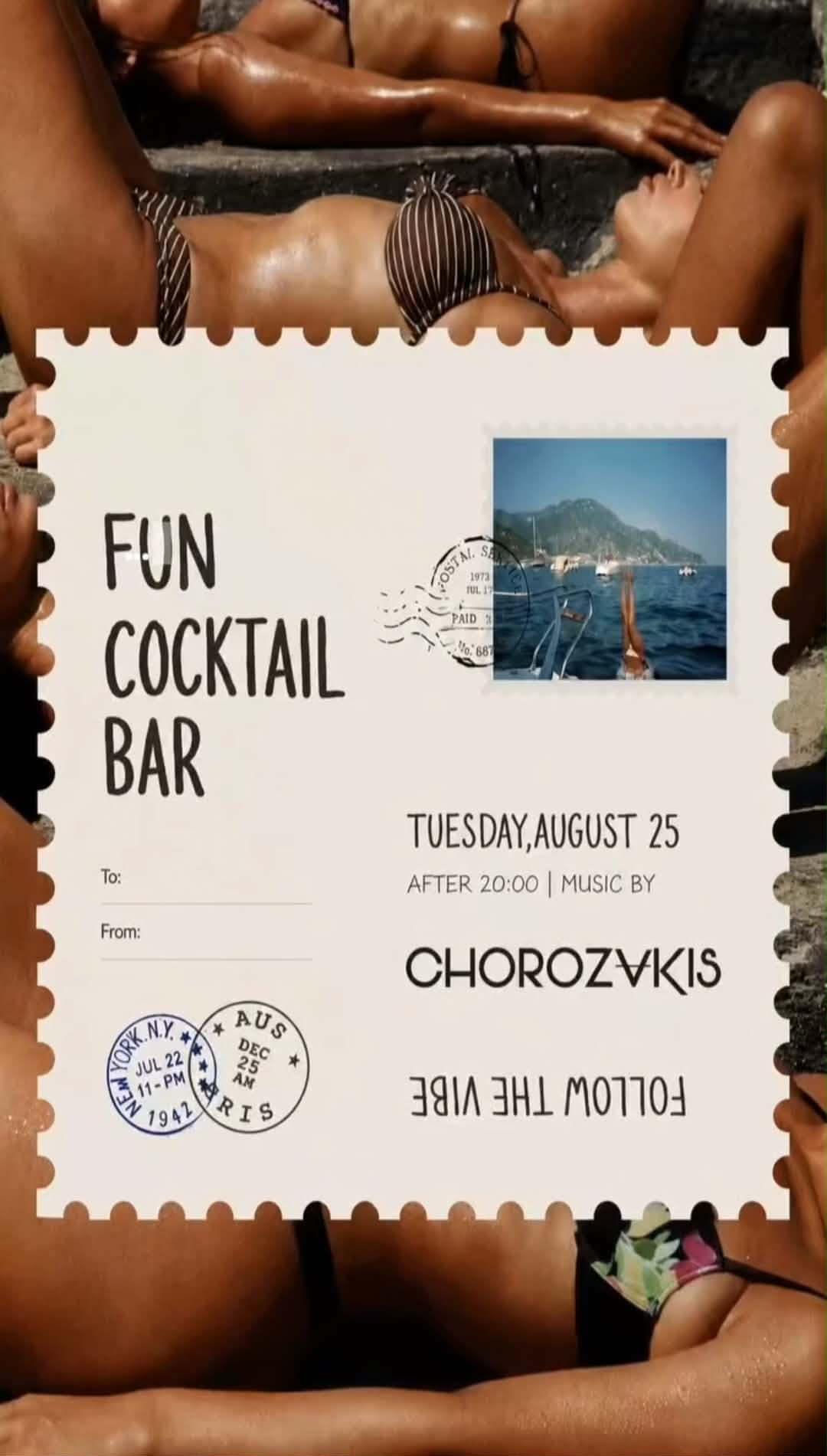 Αφίσα εκδήλωσης από το Fun με τον Dj Chorozaki στις 25 Αυγούστου 2026 και ώρα 20:00.