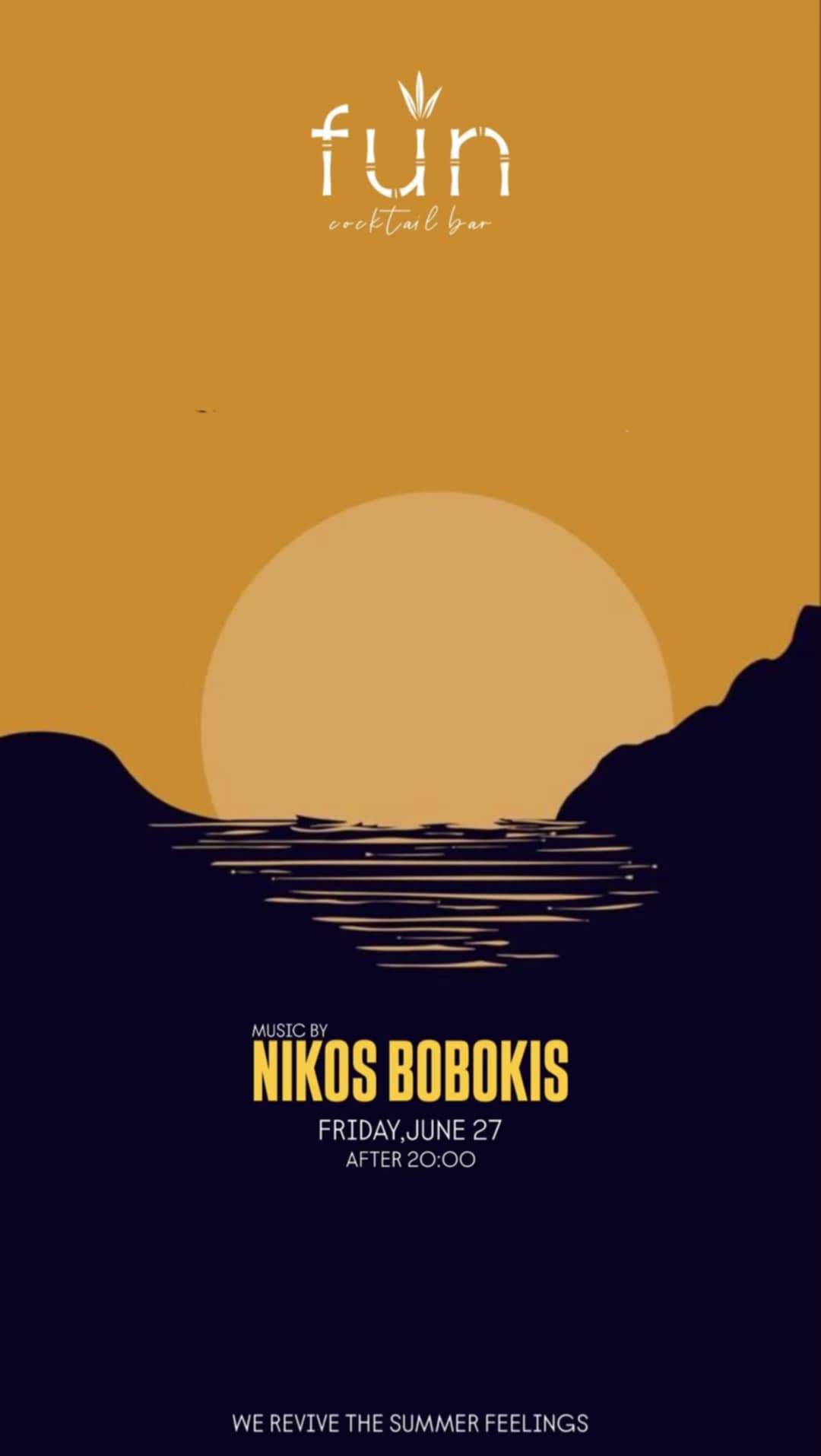 Αφίσα εκδήλωσης στο Fun με Dj Niko Boboki από τις 20:00 στις 27 Ιουνίου 2025.