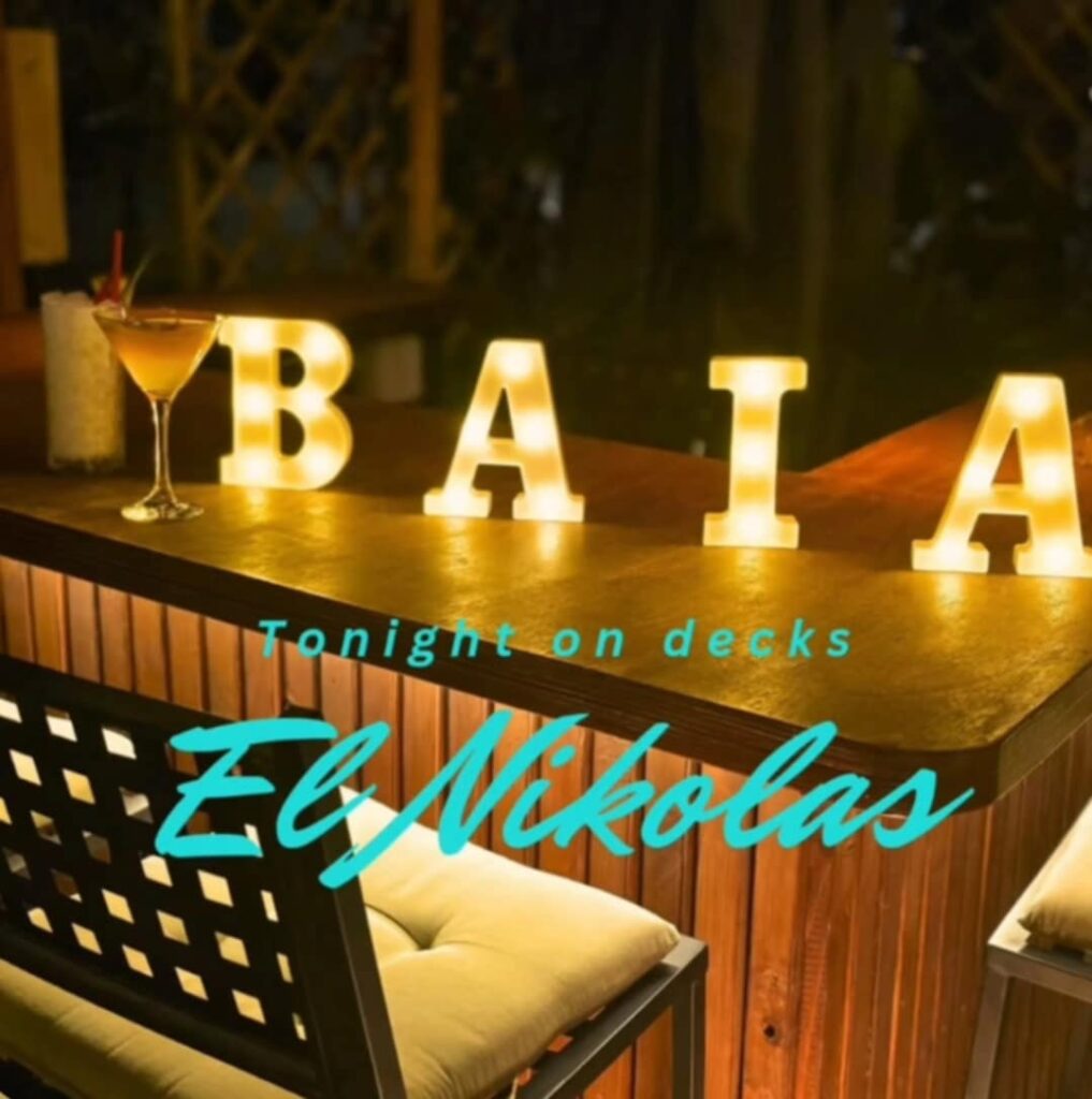 Αφίσα εκδήλωσης στο Baia στις 25 Ιουλίου 2025 με Dj τονEl Nikola.