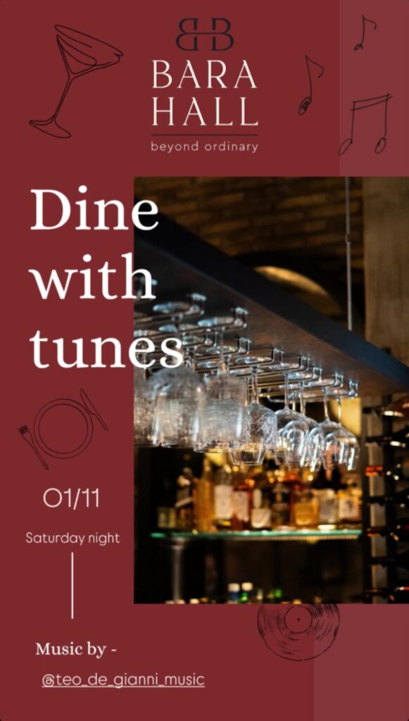 Αφίσα εκδήλωσης με τον Dj teo de gianni στο Bara Hall τη 1 Νοεμβρίου 2025.