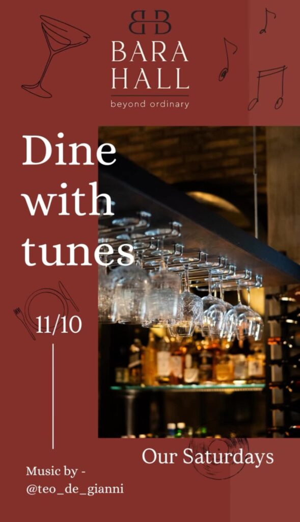 Αφίσα εκδήλωσης με τον Dj teo de gianni στο Bara Hall στις 11 Οκτώβρη 2025.