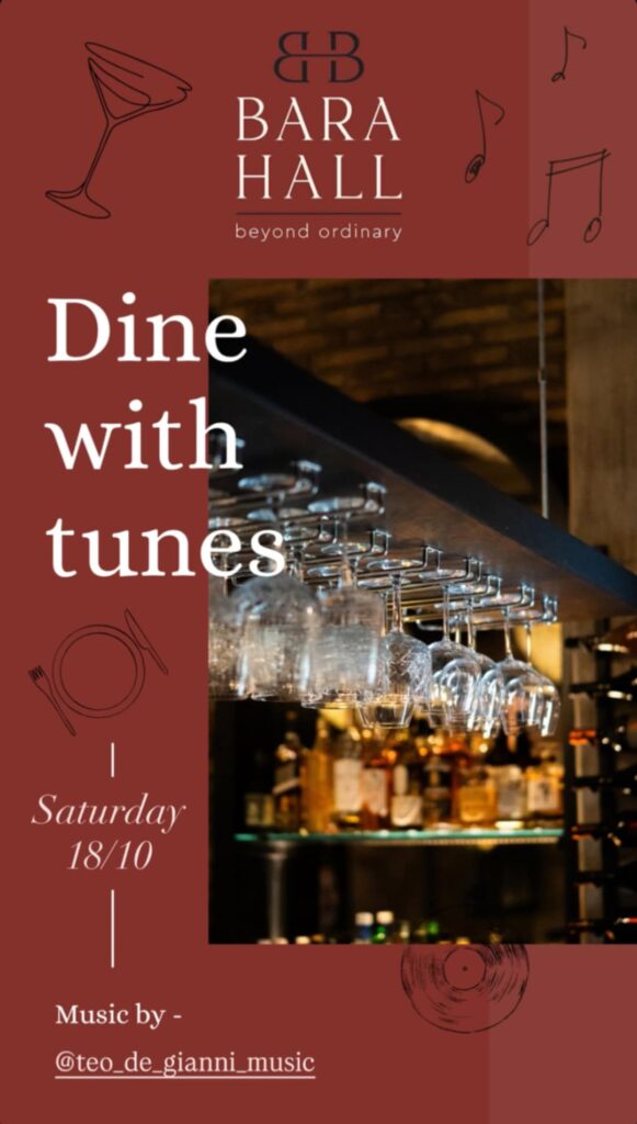 Αφίσα εκδήλωσης με τον Dj teo de gianni στο Bara Hall στις 18 Οκτώβρη 2025.