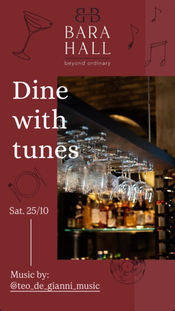 Αφίσα εκδήλωσης με τον Dj teo de gianni στο Bara Hall στις 25 Οκτώβρη 2025.