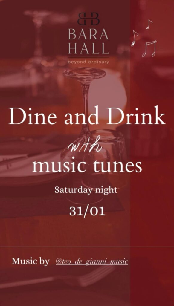 Αφίσα εκδήλωσης με τον Dj teo de gianni στο Bara Hall στις 31 Ιανουαρίου 2026.