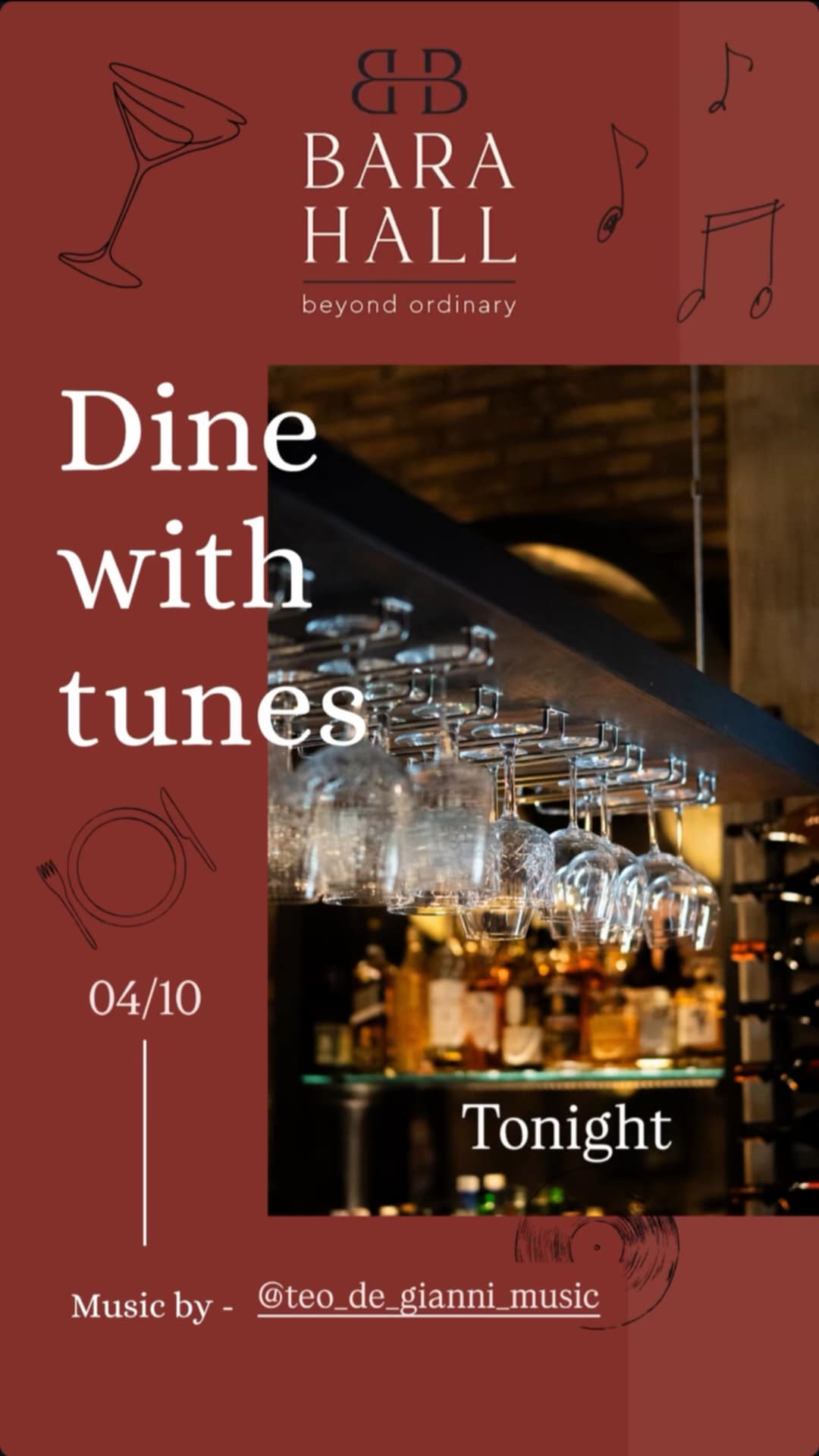 Αφίσα εκδήλωσης με τον Dj teo de gianni στο Bara Hall στις 4 Οκτωβρίου 2025.