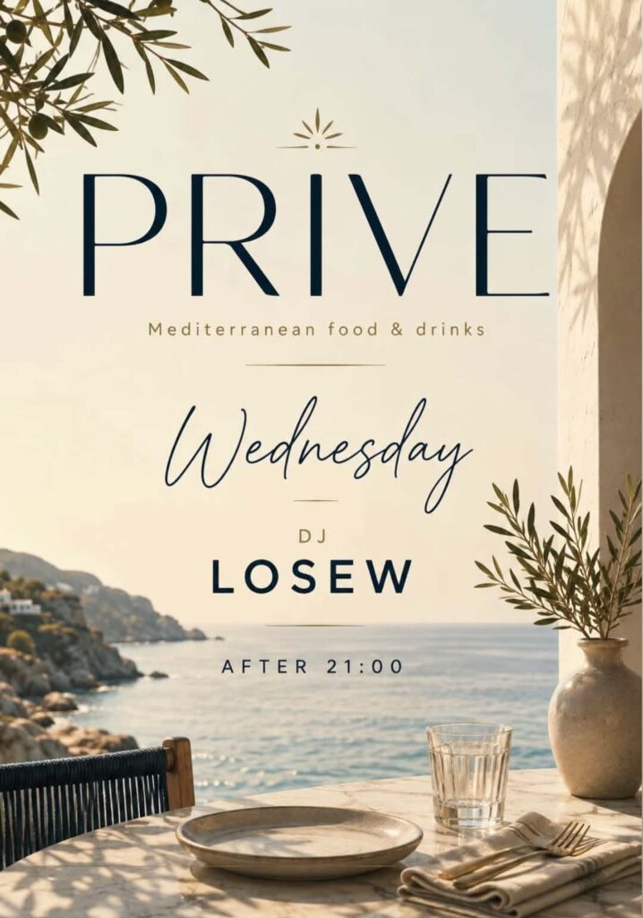 Αφίσα εκδήλωσης με τον Dj Losew στο Prive την Τετάρτη 5 Αυγούστου και ώρα 21:00
