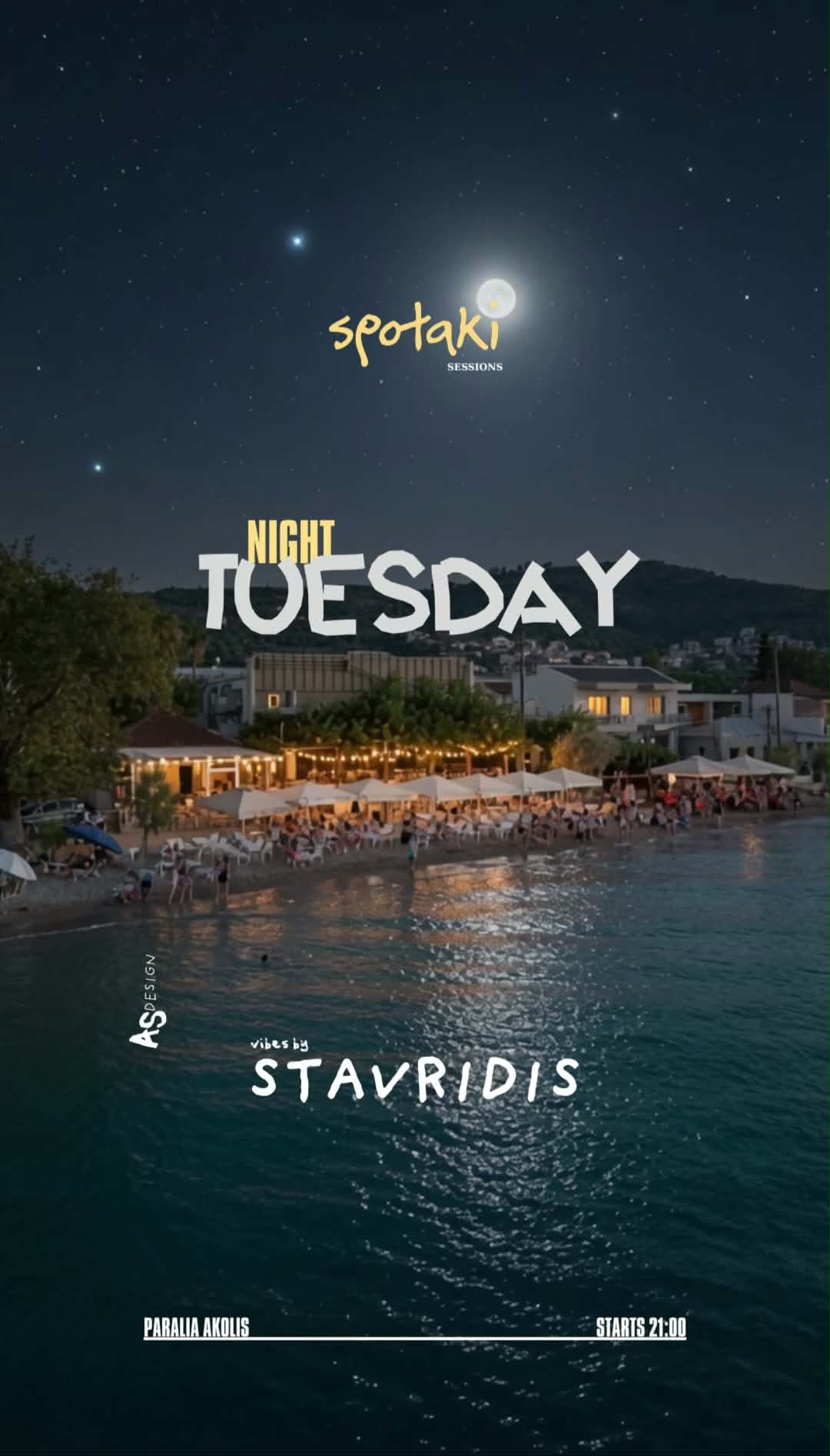 Αφίσα εκδήλωσης με τον Dj Stavridi στο Spotaki την Τετάρτη.