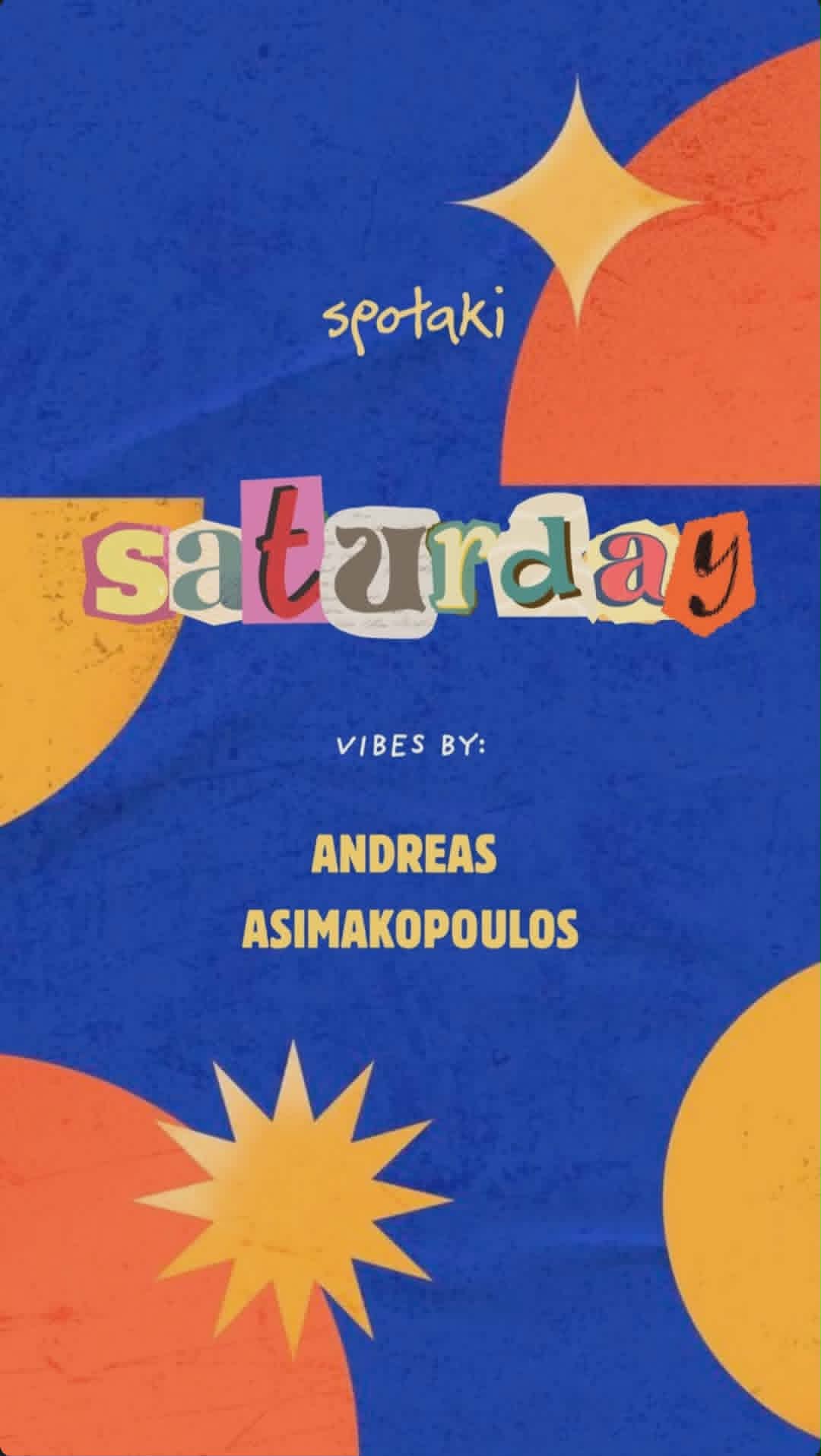 Αφίσα εκδήλωσης με τον Dj Andrea Asimakopoulo στο Spotaki το Σάββατο.