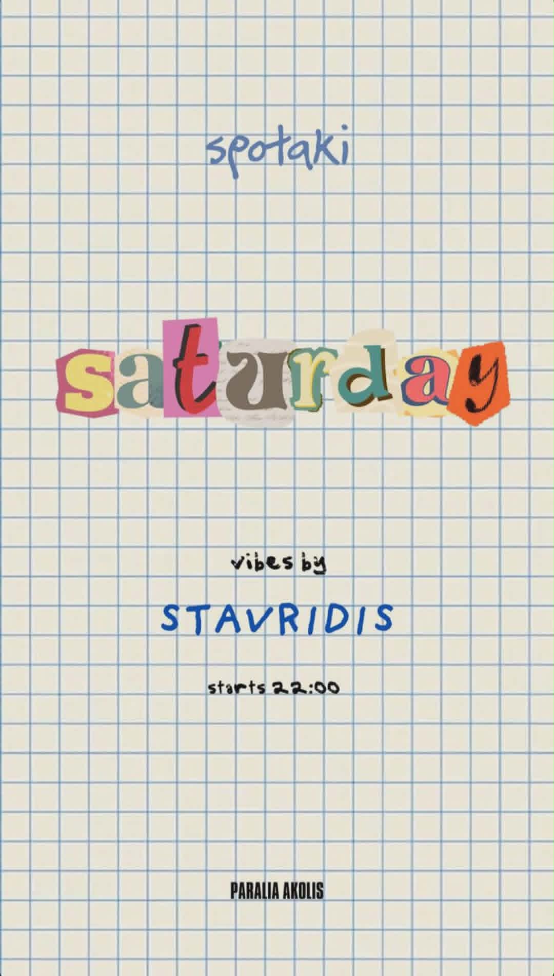 Αφίσα εκδήλωσης με τον Dj Stavridi στο Spotaki στις 6 Ιουνίου 2026.
