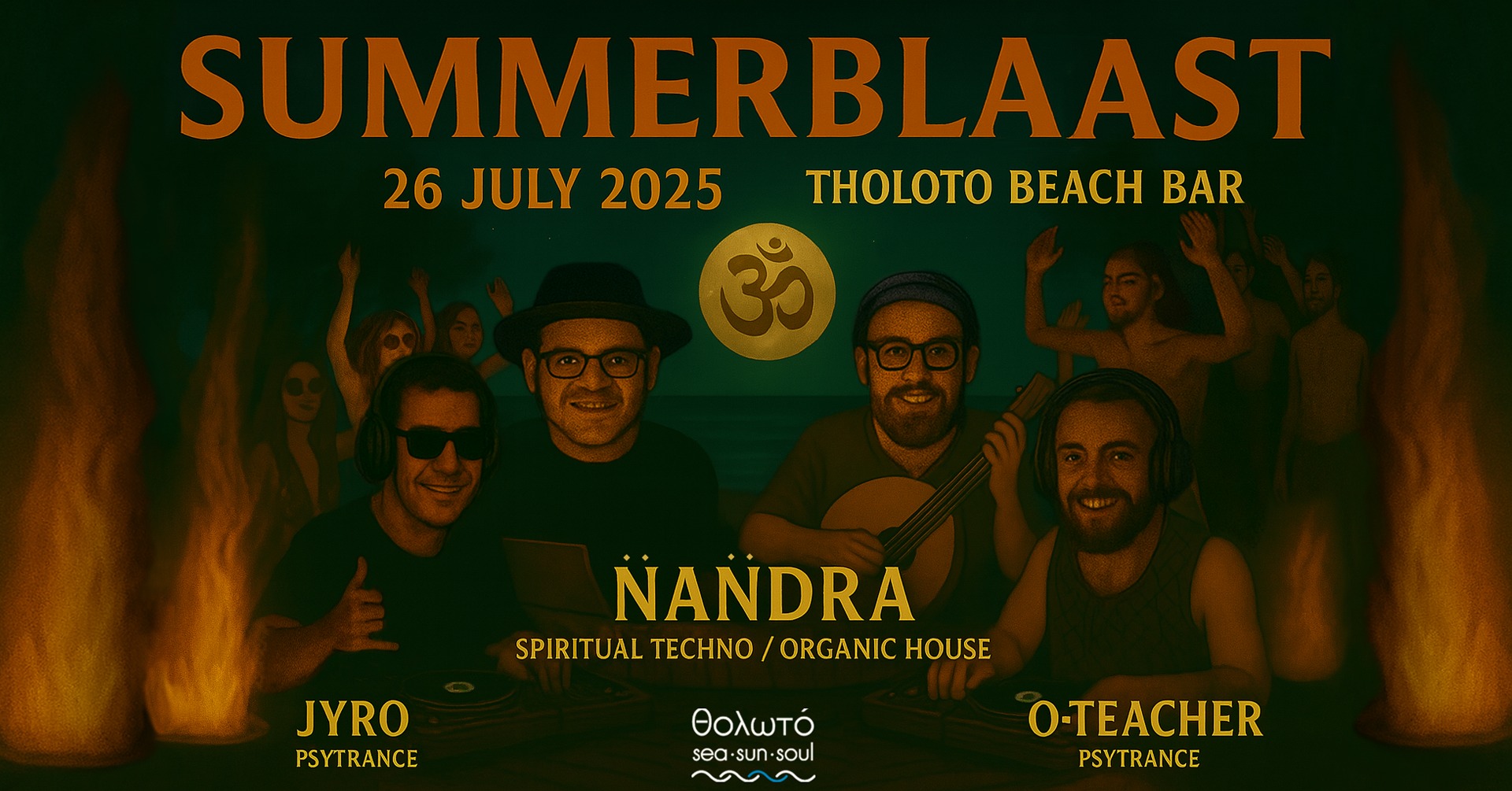 Αφίσα εκδήλωσης στο Θολωτό με Summer Blast στις 26 Ιουλίου 2025 και ώρα από τις 22:00.