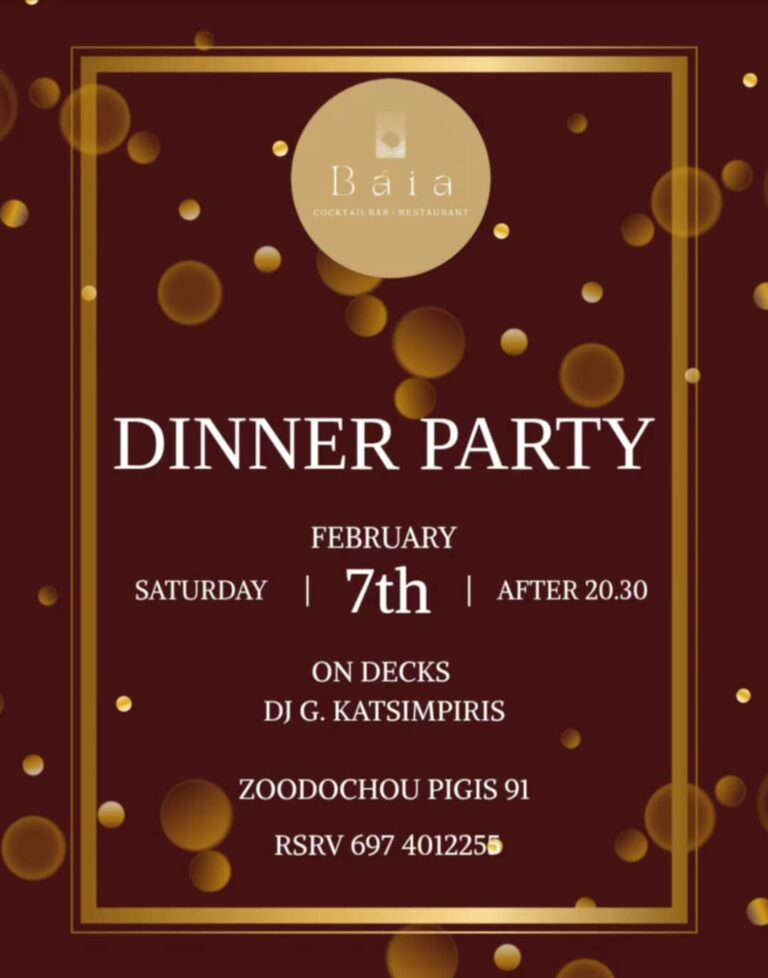 Αφίσα εκδήλωσης από το Baia στις 7 Φεβρουαρίου 2026 και ώρα 20:30 με τον dj G. Katsimpiri.