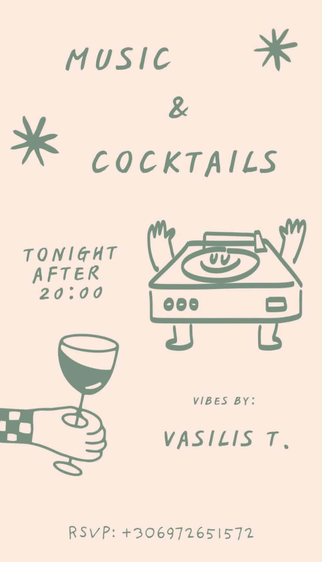 Αφίσα εκδήλωσης στο Mango με τον Dj Vasili T., ώρα 20:00.