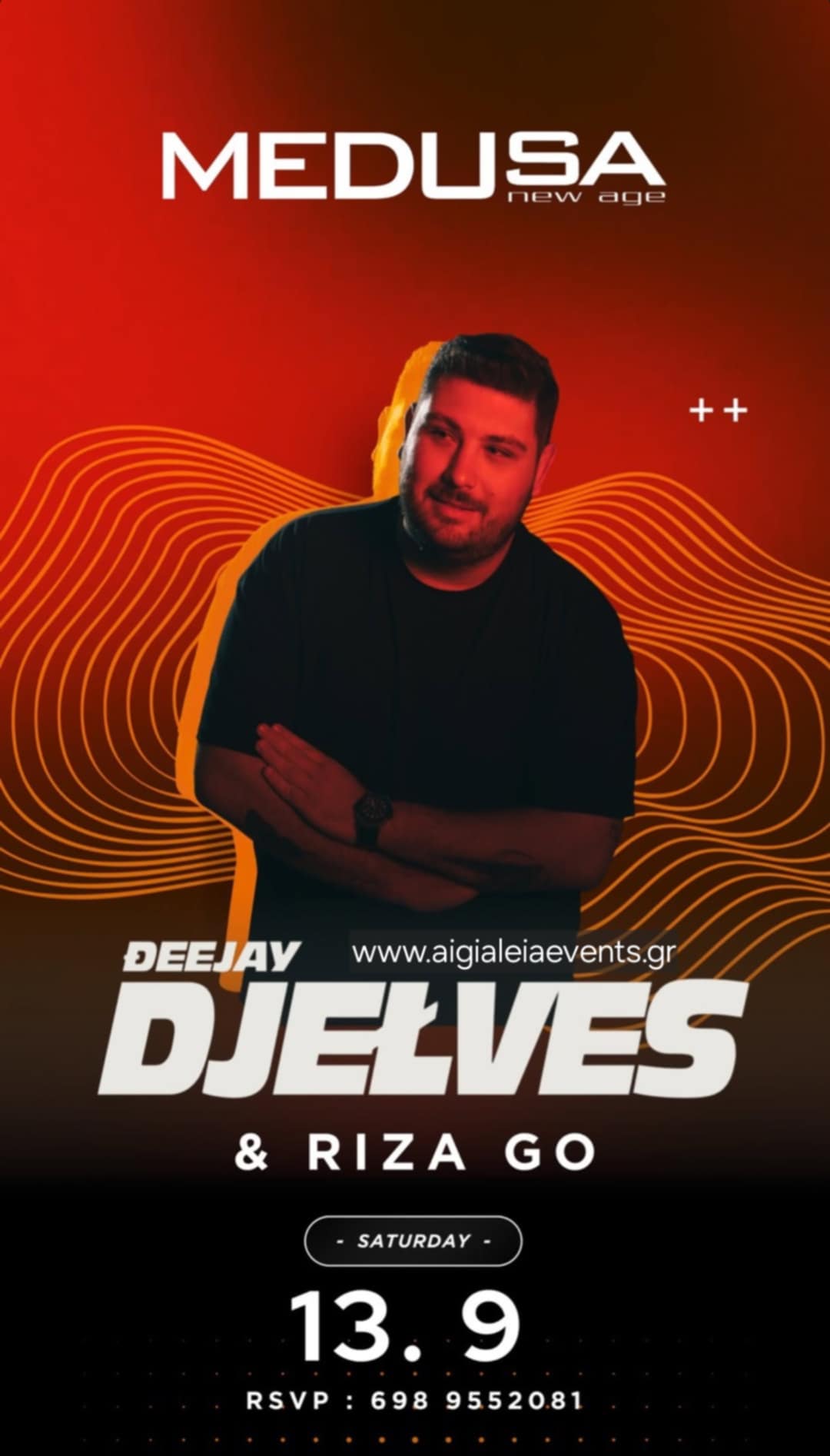 Αφίσα εκδήλωσης στο Medusa με τον Dj Elves στις 13 Σεπτεμβρίου 2025.