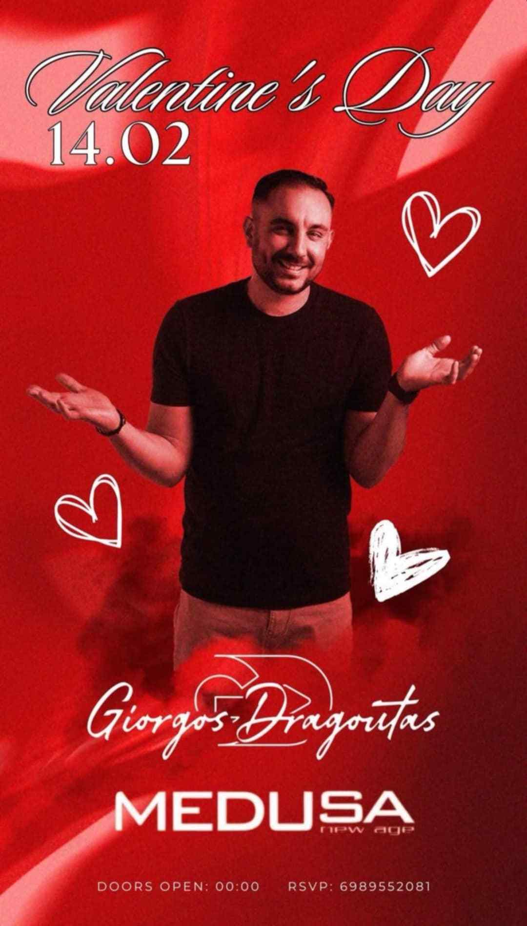 Αφίσα εκδήλωσης στο Medusa με τον Dj Giorgo Dragouta στις 14 Φεβρουαρίου 2026.