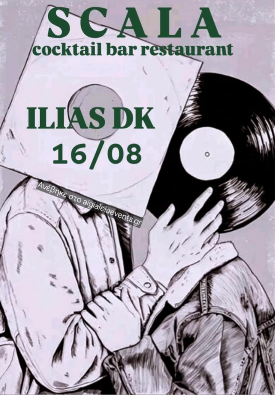 Αφίσα εκδήλωσης στο Scala στις 16 Αυγούστου 2025 με Dj τον Ilia Dk.
