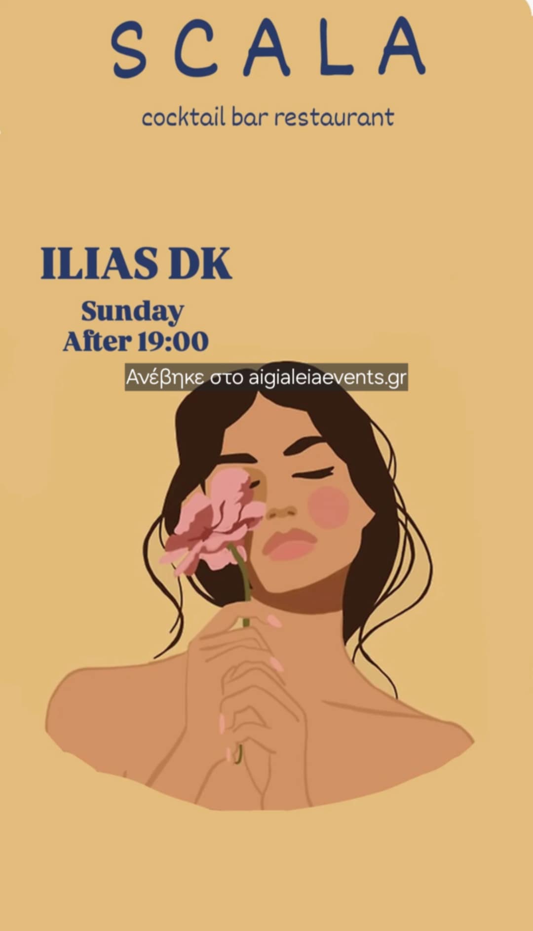 Αφίσα εκδήλωσης στο Scala στις 24 Αυγούστου 2025 με Dj τον Ilia Dk.