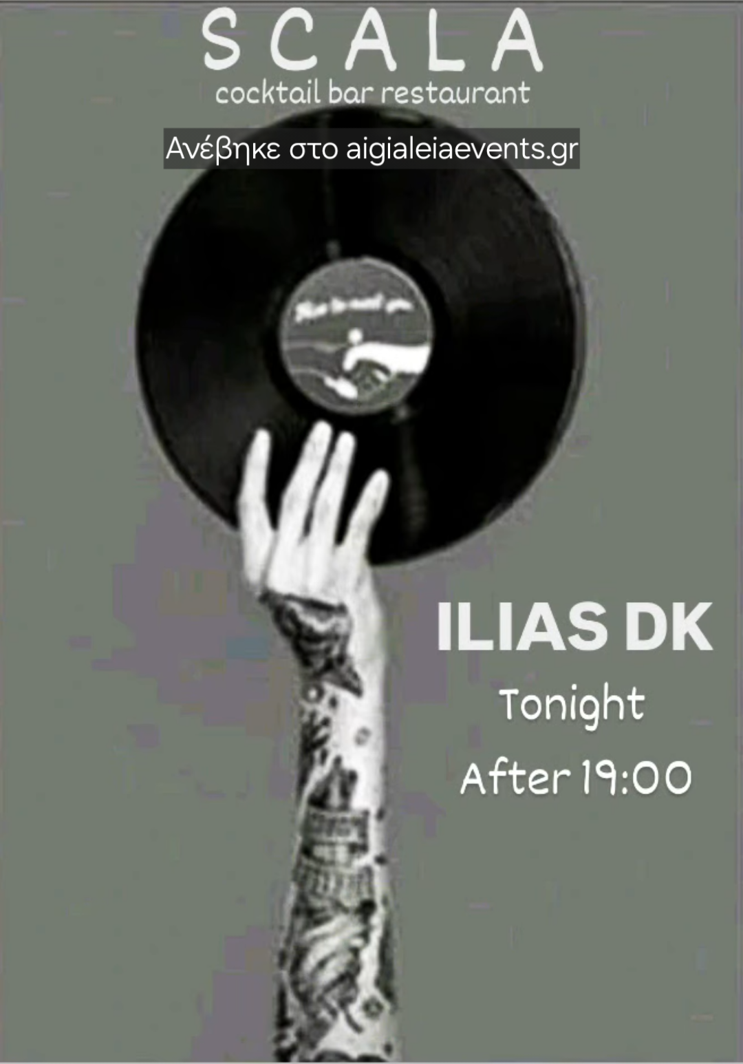 Αφίσα εκδήλωσης στο Scala στις 9 Αυγούστου 2025 με Dj τον Ilia Dk.