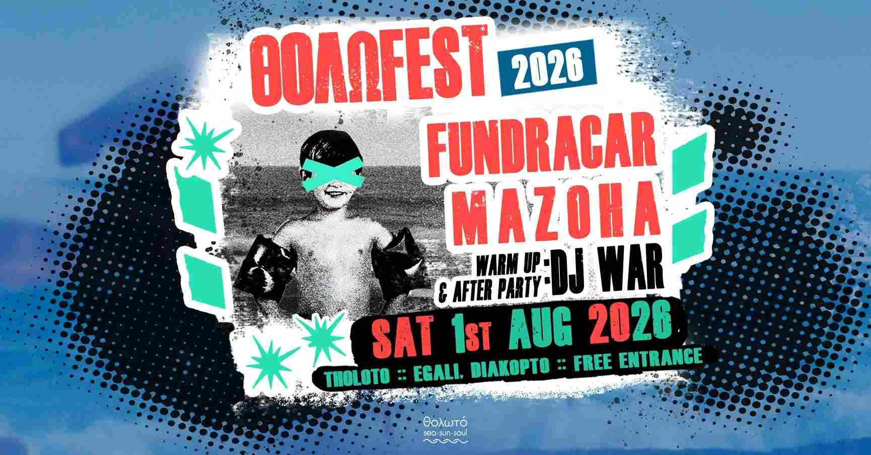 Αφίσα εκδήλωσης στο Θολωτό με το ΘολωFest 2026 την 1 Αυγούστου 2026 και ώρα 21:00.
