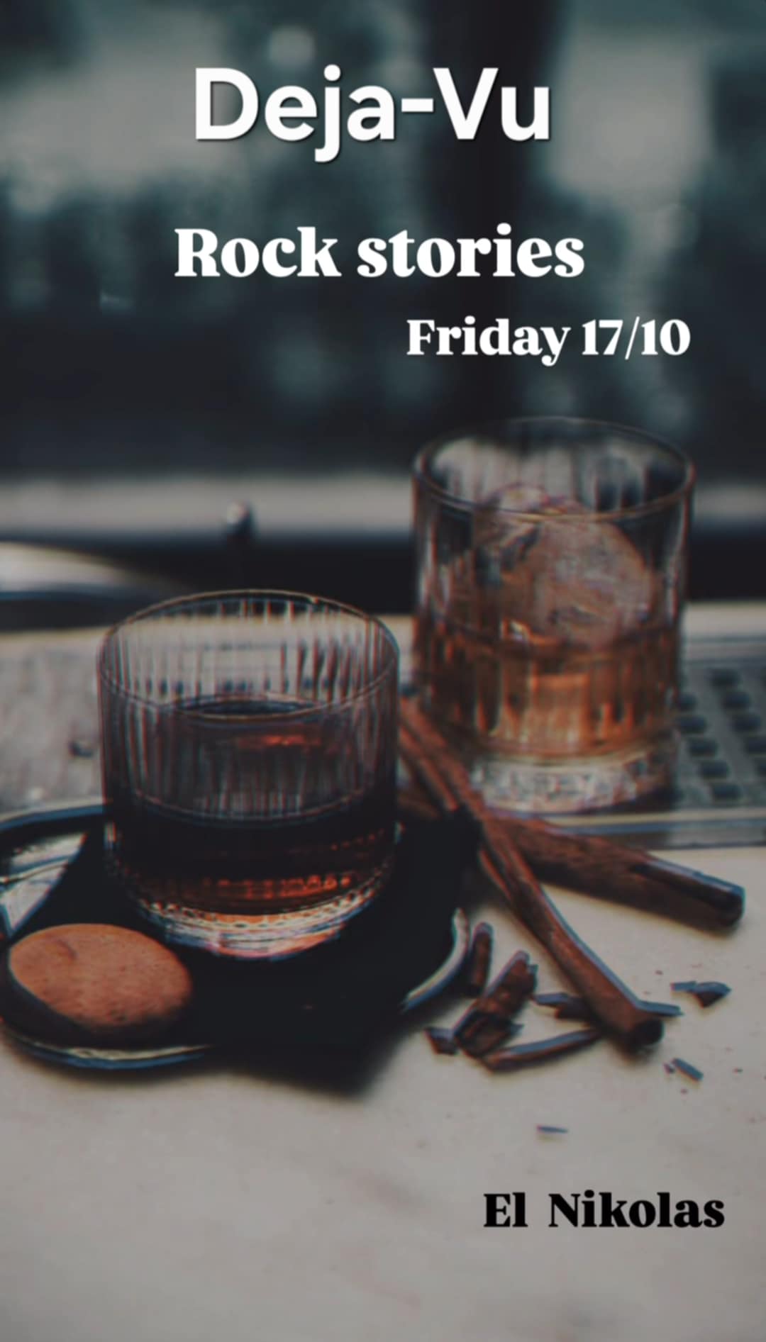 Αφίσα εκδήλωσης στο Deja-Vu στις 17 Οκτωβρίου 2025 με Dj τον El Nikola.