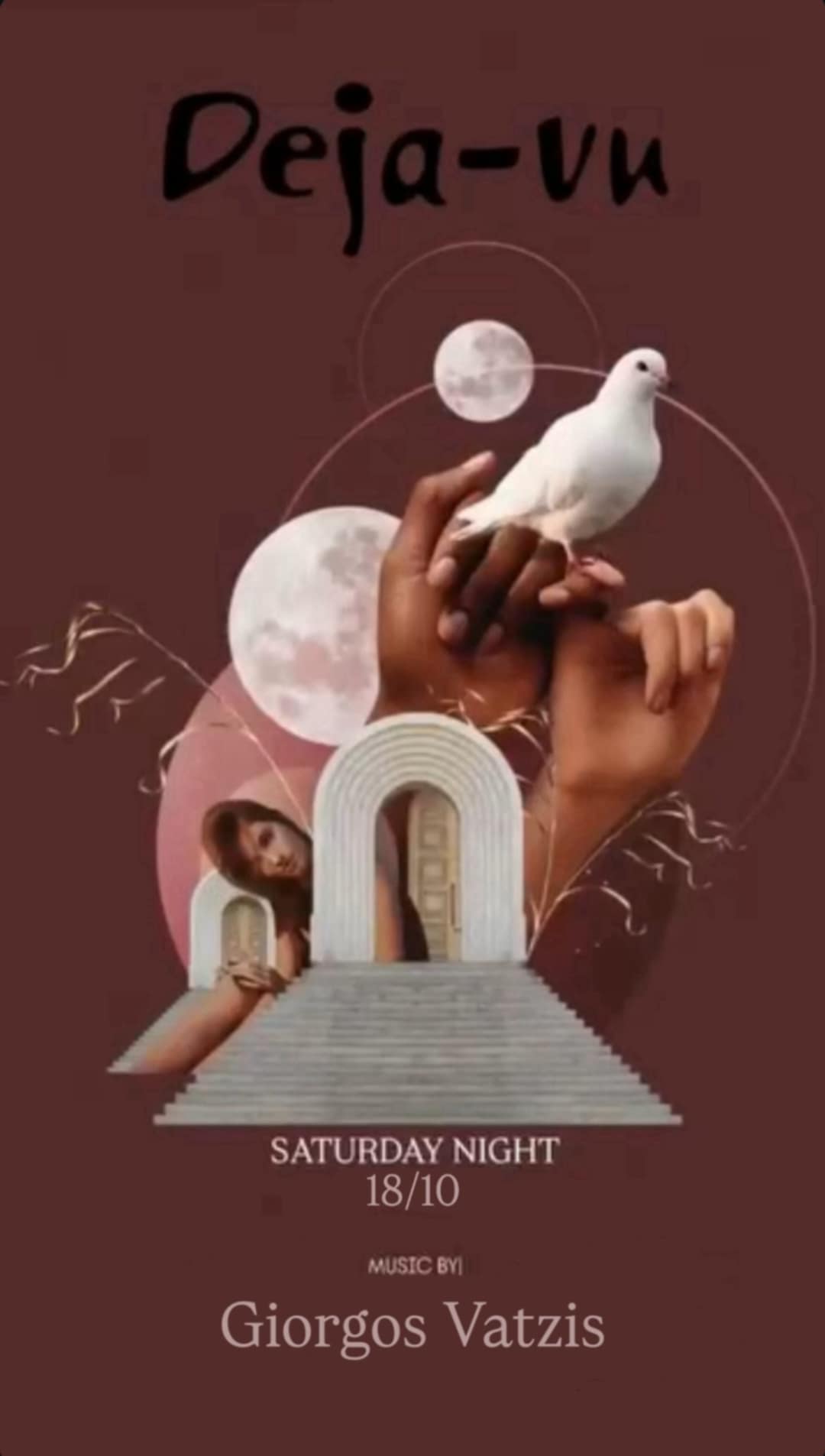 Αφίσα εκδήλωσης στο Deja-Vu στις 18 Οκτωβρίου 2025 με Dj τον Giorgo Vatzi.