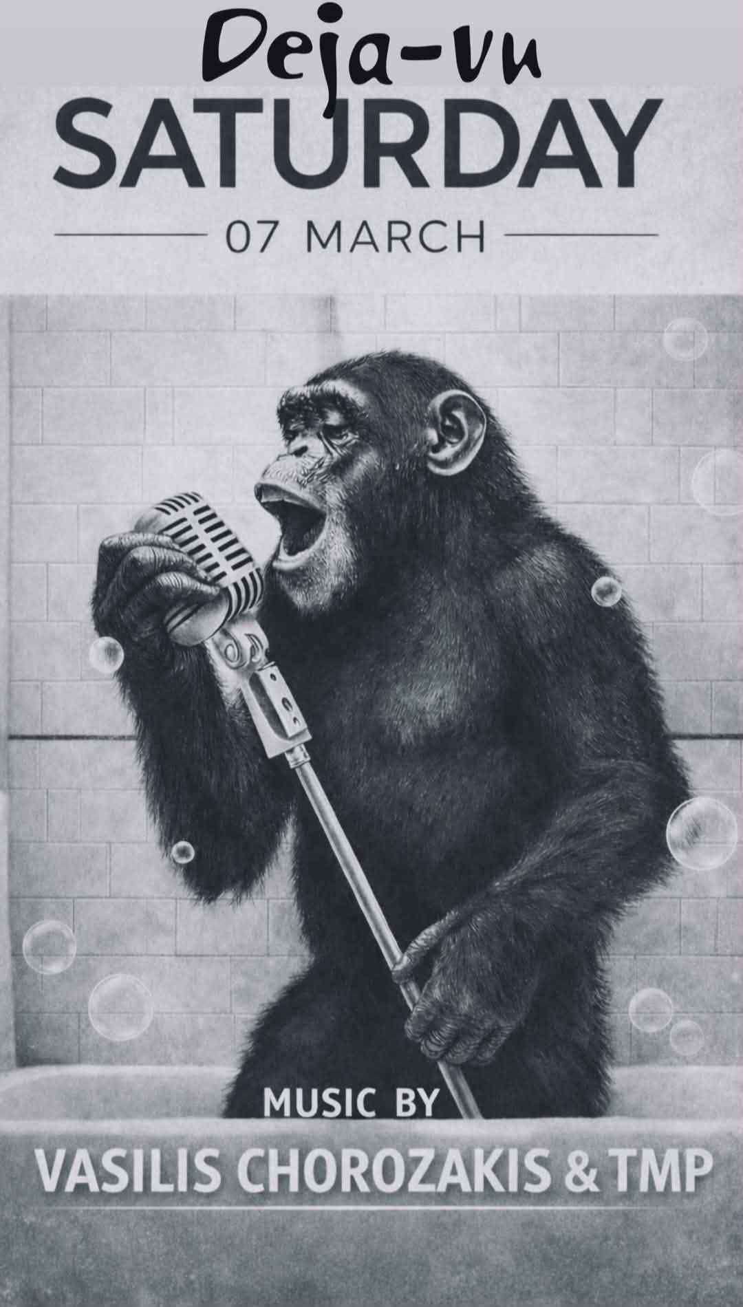 Αφίσα εκδήλωσης στο Deja-Vu στις 7 Μαρτίου 2026 με Dj Chorozaki & Dj TMP.