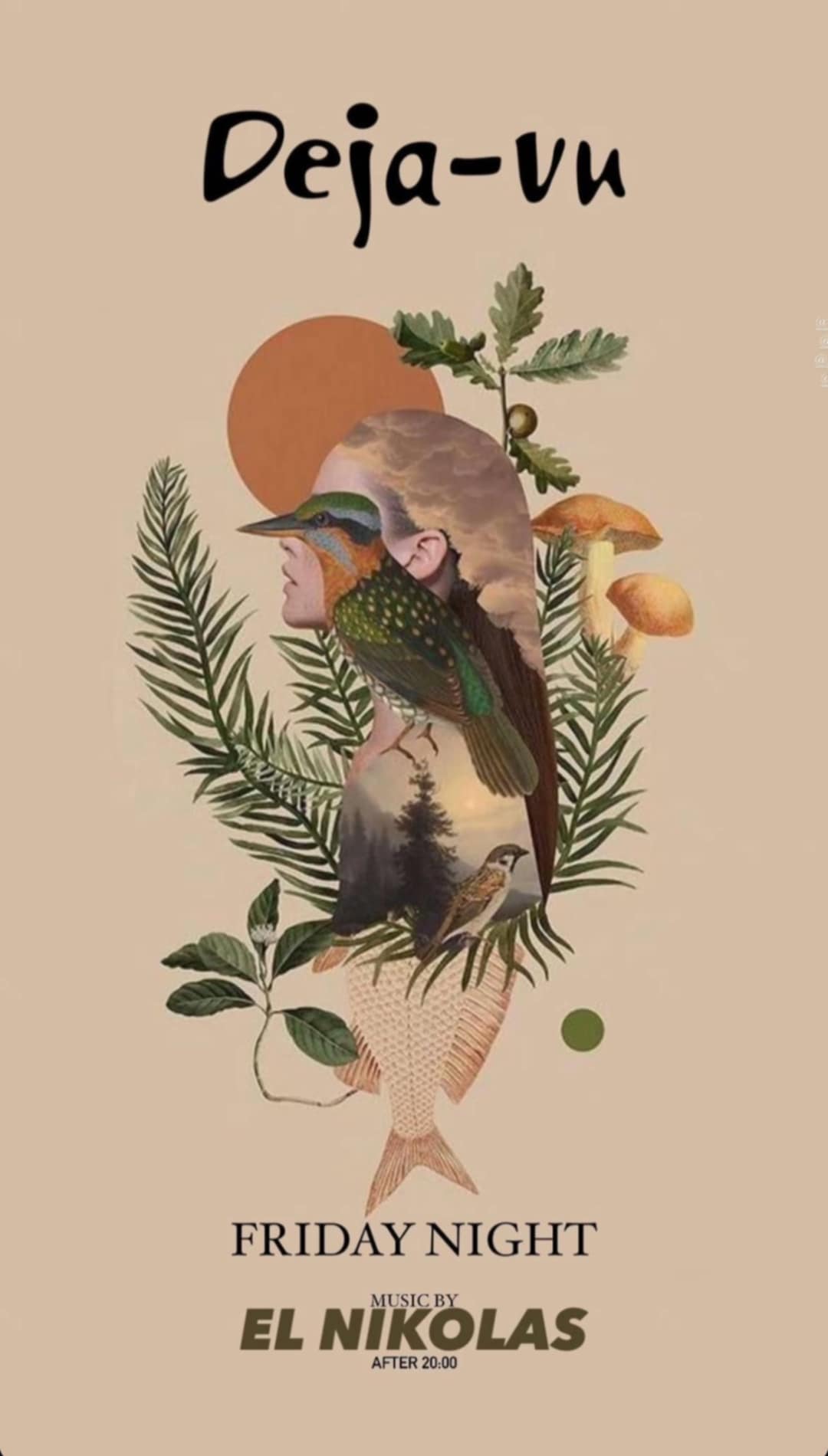 Αφίσα εκδήλωσης στο Deja-Vu στις 7 Νοεμβρίου 2025 με Dj τον El Nikola.