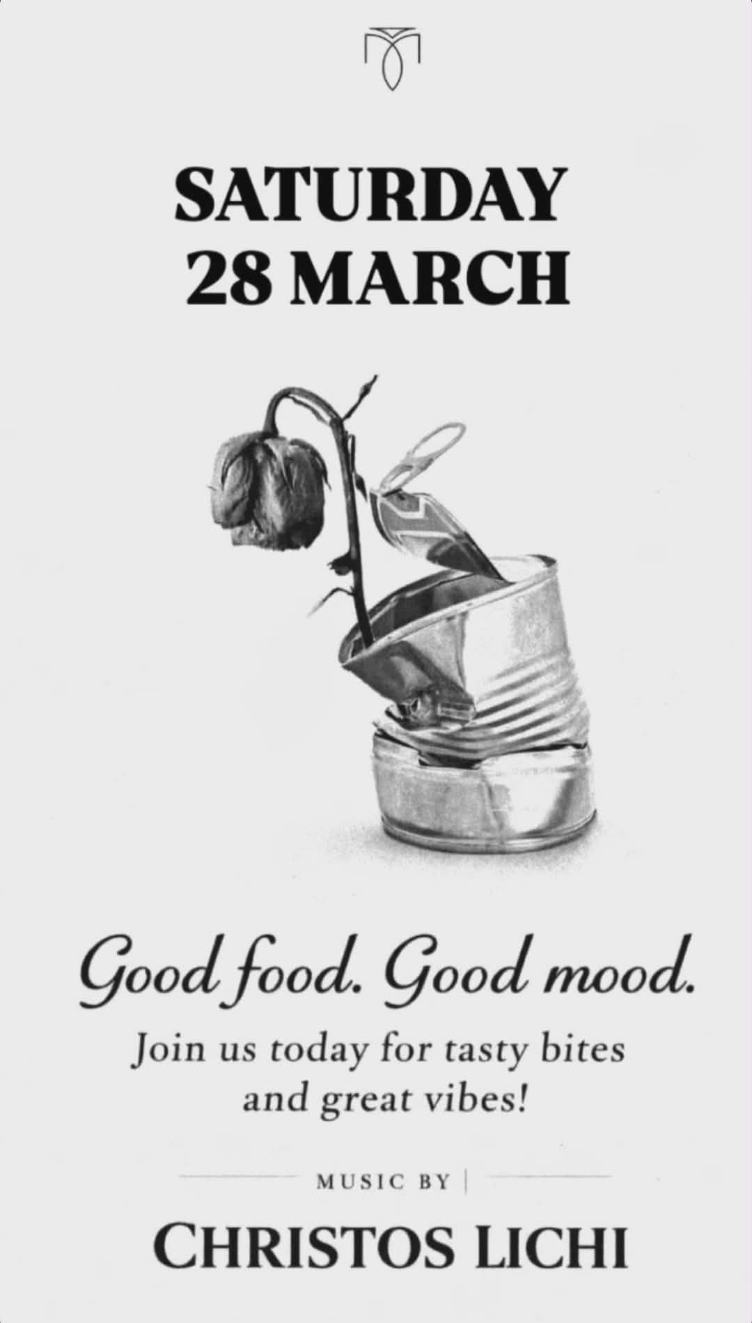 Αφίσα εκδήλωσης στον Μονόδρομο με Dj τον Christo Lici στις 28 Μαρτίου 2026.