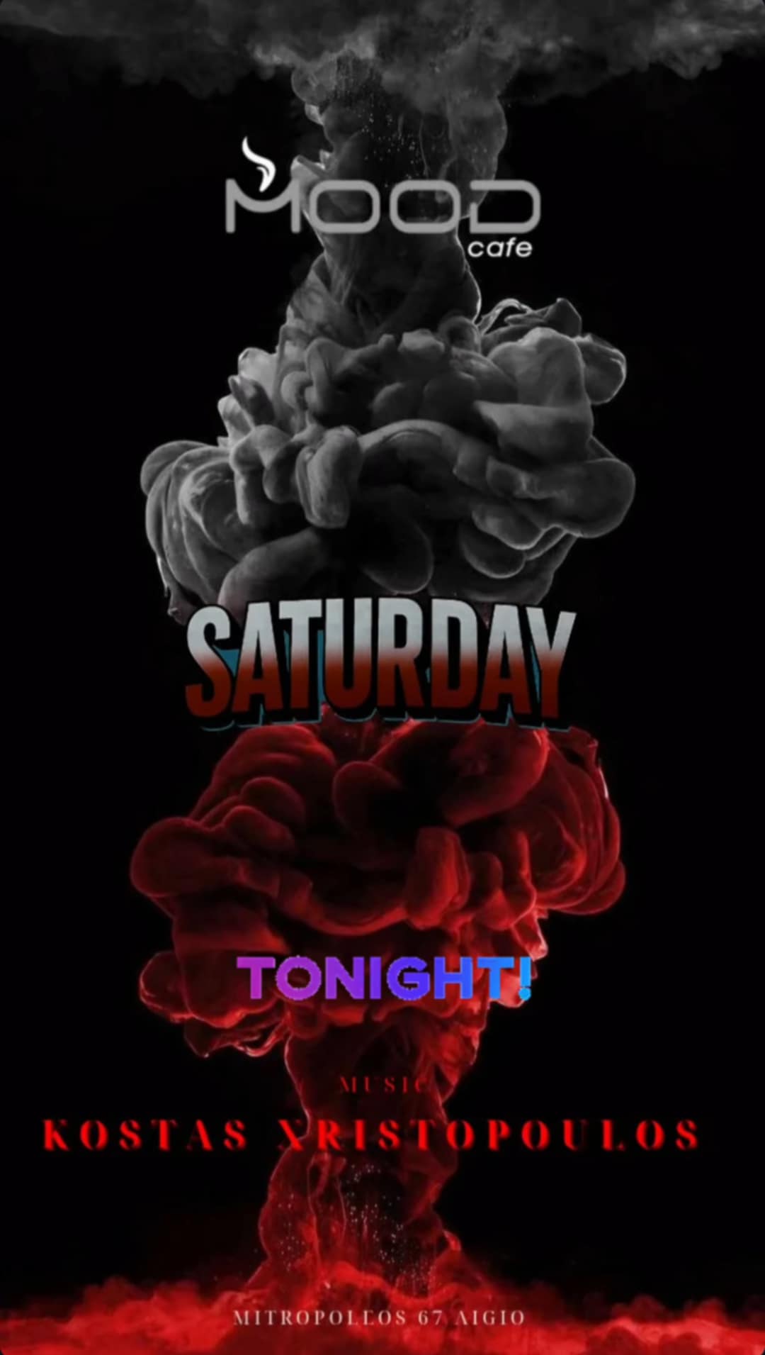 Αφίσα εκδήλωσης για το Mood στη 1 Νοεμβρίου 2025 με Dj τον Kosta Xristopoulo