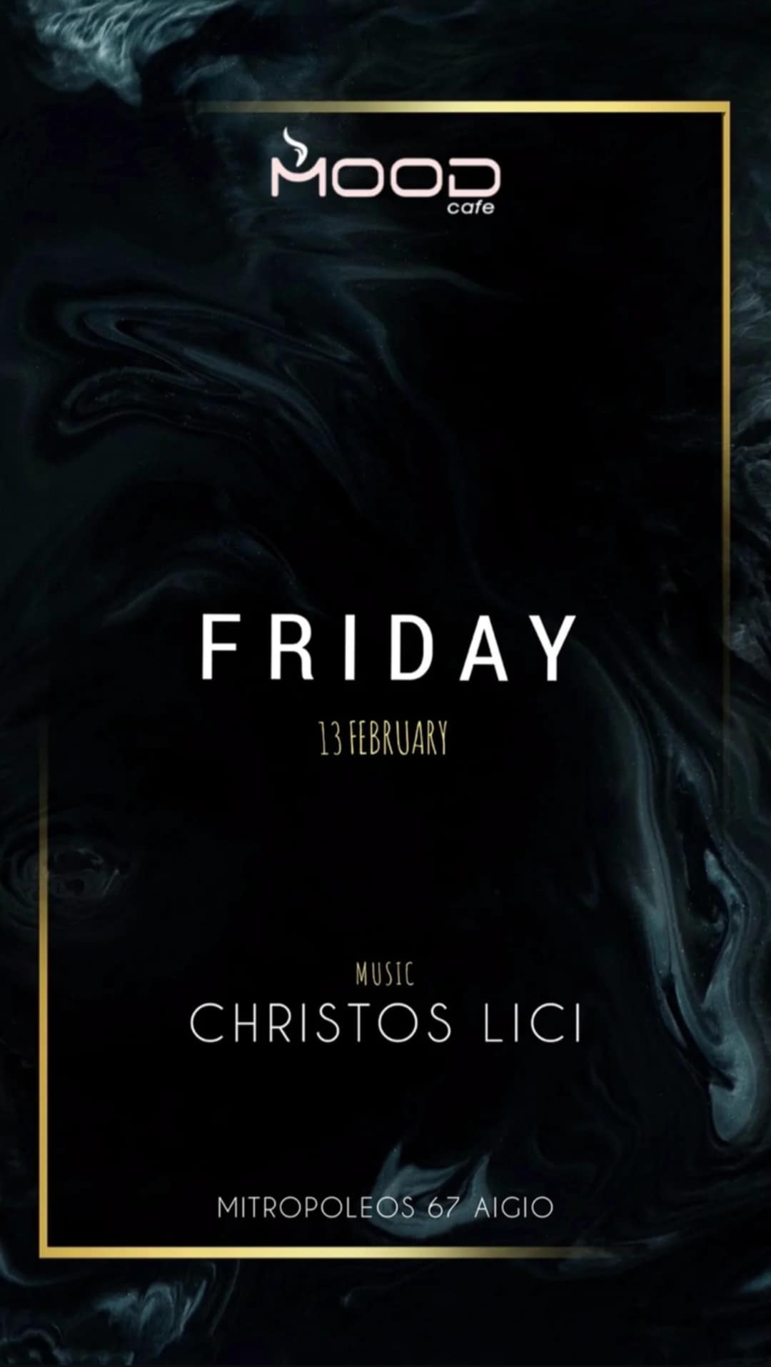 Αφίσα εκδήλωσης στο Mood με τον Dj Christo Lici στις 13 Φεβρουαρίου 2026.