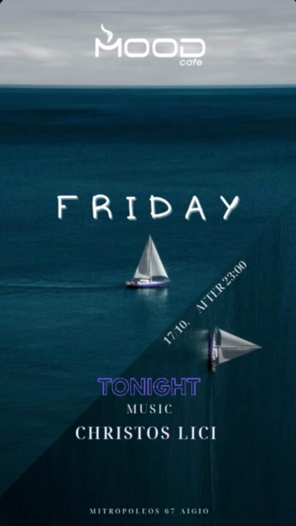 Αφίσα εκδήλωσης για το Mood στις 17 Οκτώβρη 2025 με Dj τον Christo Lici.
