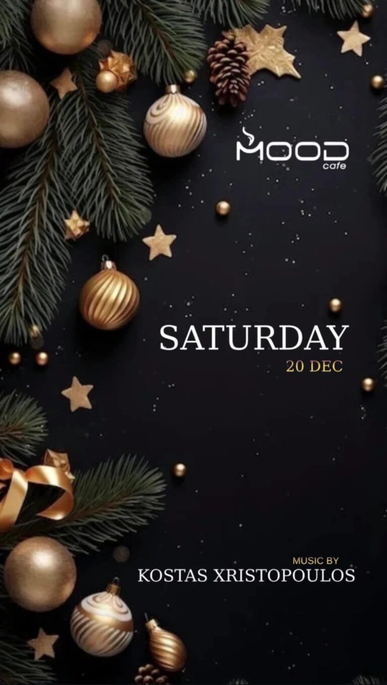 Αφίσα εκδήλωσης για το Mood στις 20 Δεκεμβρίου 2025 με Dj τον Kosta Xristopoulo.