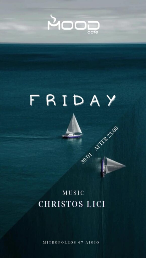 Αφίσα εκδήλωσης για το Mood με Dj τον Christo Lici την Παρασκευή 30 Ιανουαρίου 2026 και ώρα 23:00.