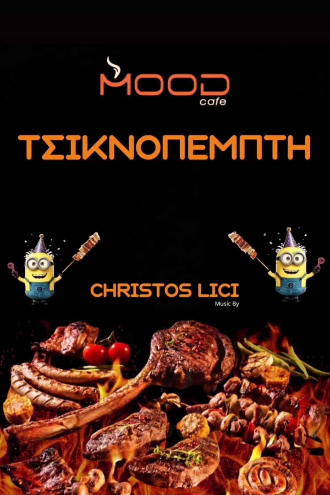 Αφίσα εκδήλωσης με τον Dj Christo Lice στο Mood την Τσικνοπέμπτη 12 Φεβρουαρίου 2026.