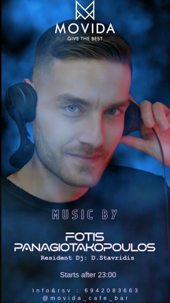 Αφίσα εκδήλωσης με τον Dj Foti Panagiotakoulo στο Movida στις 15 Νοεμβρίου 2025.