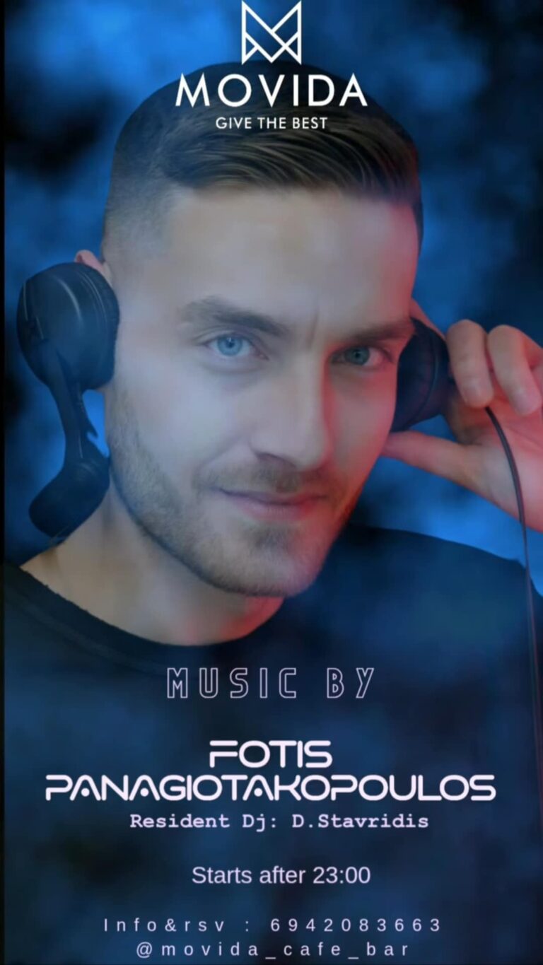 Αφίσα εκδήλωσης με τον Dj Foti Panagiotakoulo στο Movida στις 15 Νοεμβρίου 2025.