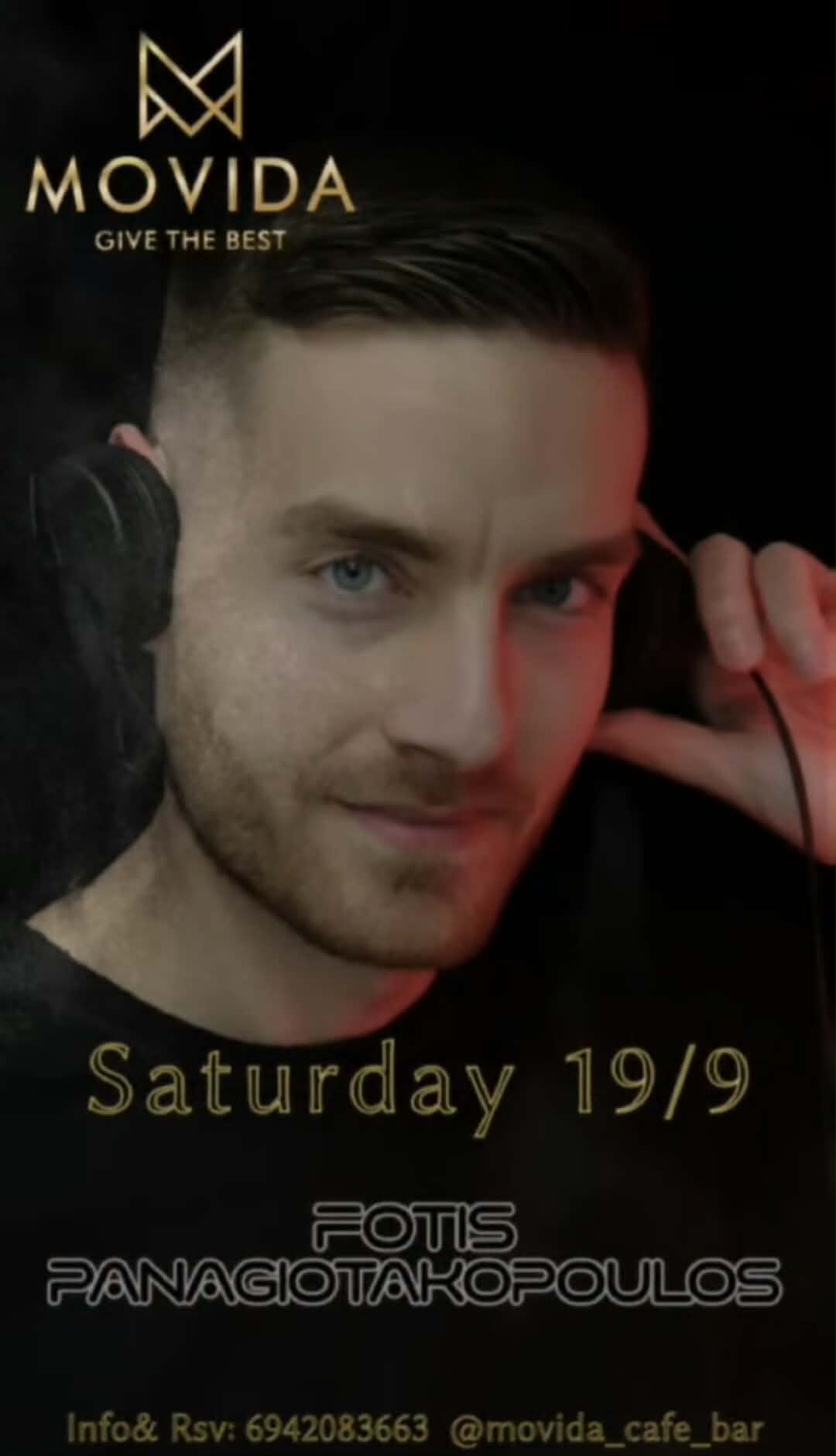 Αφίσα εκδήλωσης με τον Dj Foti Panagiotakoulo στο Movida στις 19 Σεπτεμβρίου 2026.