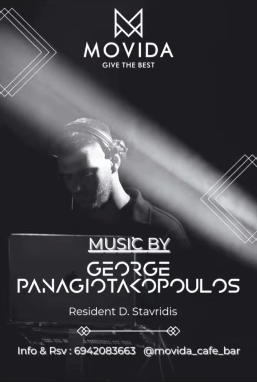 Αφίσα εκδήλωσης με τον Dj George Panagiotakoulos στο Movida στις 4 Οκτωβρίου 2025.