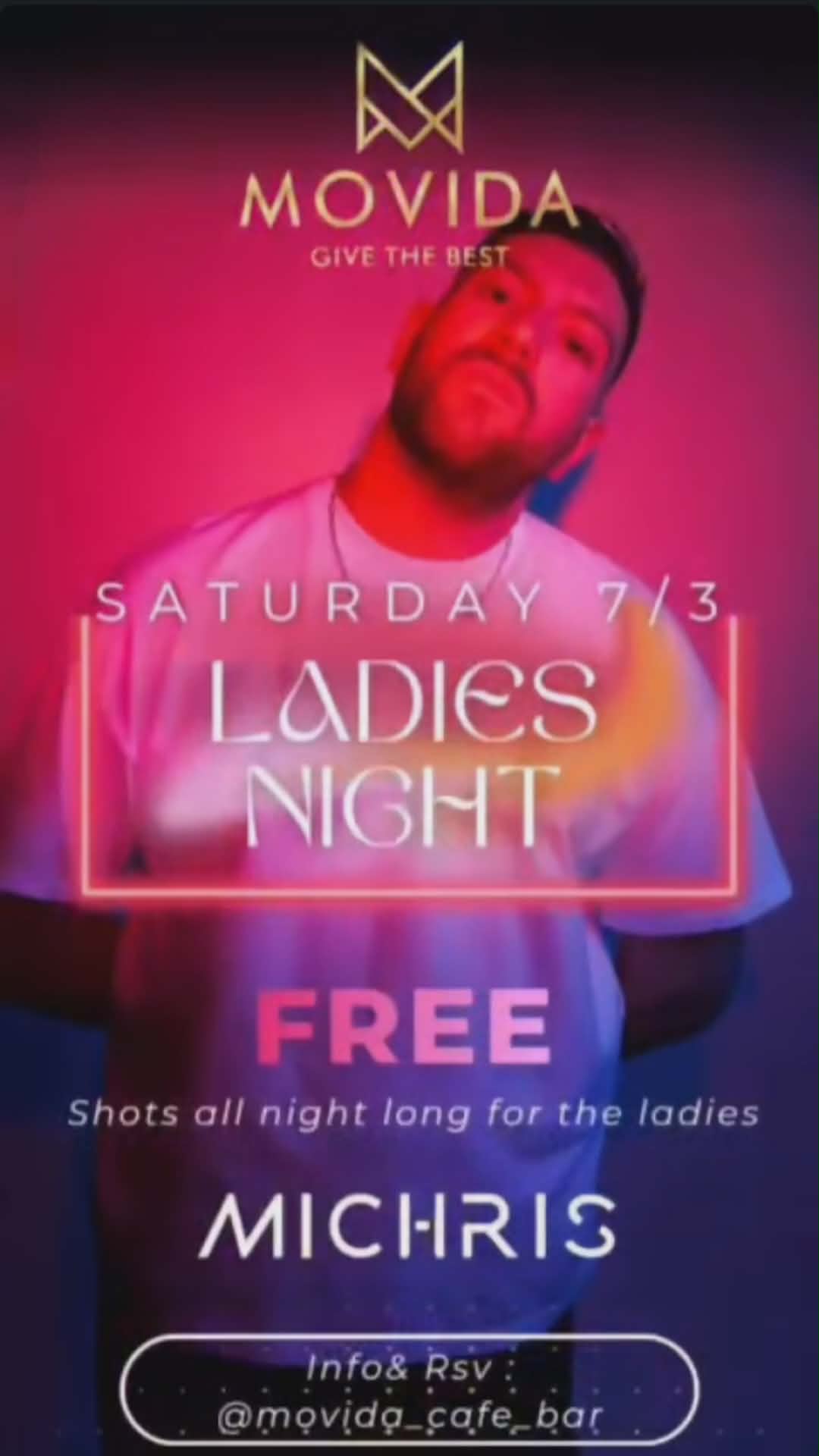 Αφίσα εκδήλωσης με τον Dj MICHRIS στο Movida στις 7 Μαρτίου 2026.