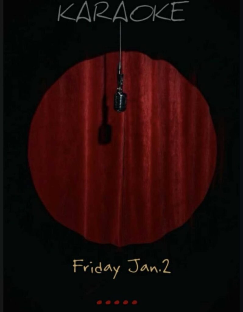 Αφίσα εκδήλωσης από το Tribeca με Karaoke πάρτι στις 2 Ιανουαρίου 2026 και ώρα 22:00.