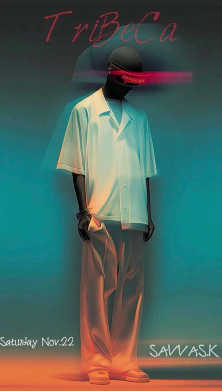 Αφίσα εκδήλωσης στο Tribeca στη 22 Νοεμβρίου 2025 με τον Dj Savva K.