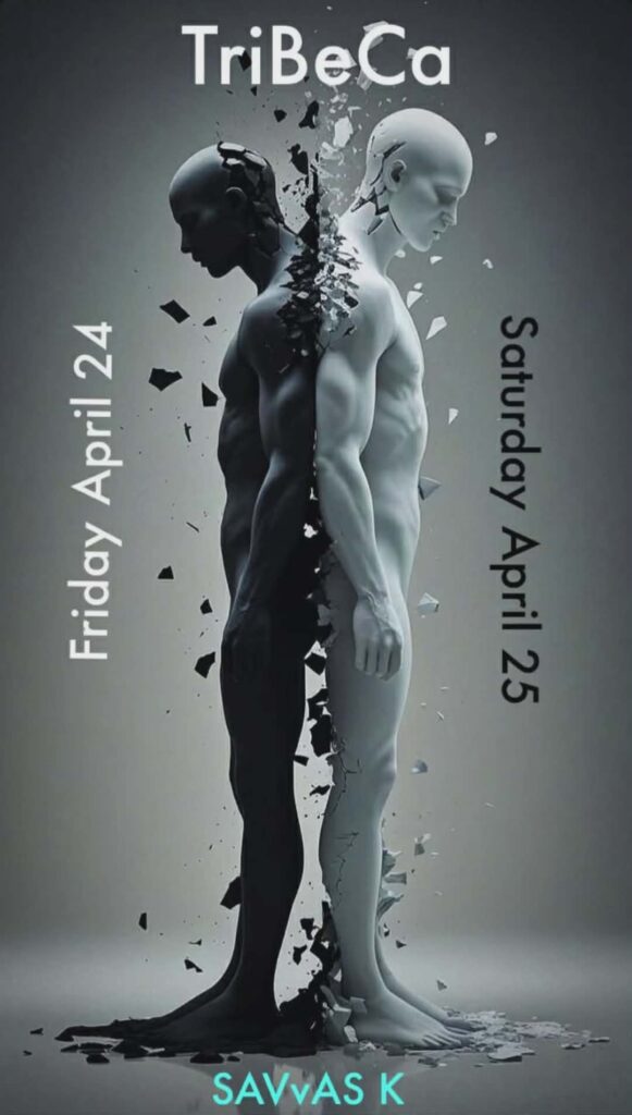 Αφίσα εκδήλωσης στο Tribeca στις 24 και 25 Απριλίου 2026 με τον Dj Savva K.