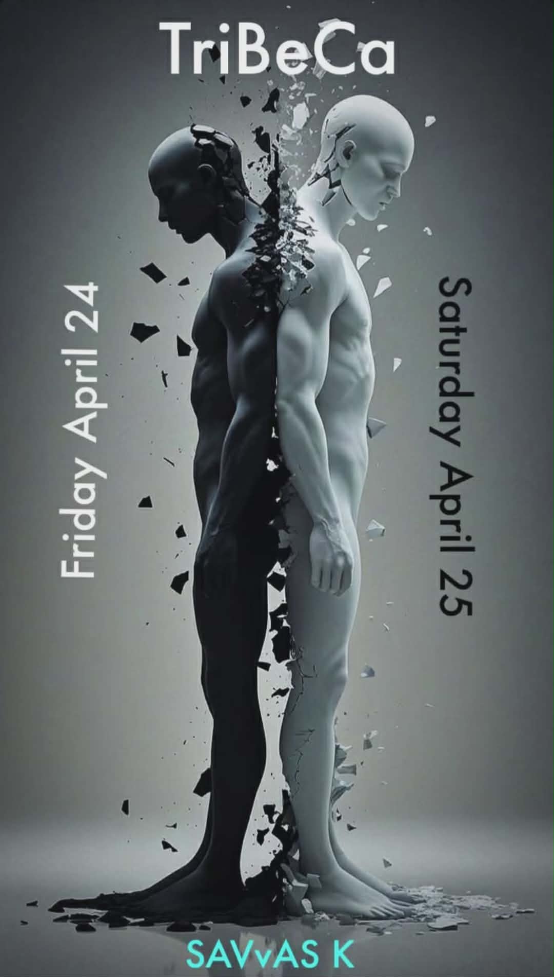 Αφίσα εκδήλωσης στο Tribeca στις 24 και 25 Απριλίου 2026 με τον Dj Savva K.