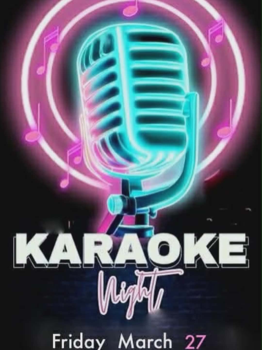 Αφίσα εκδήλωσης από το Tribeca με Karaoke πάρτι στις 27 Μαρτίου 2026 και ώρα 22:00.
