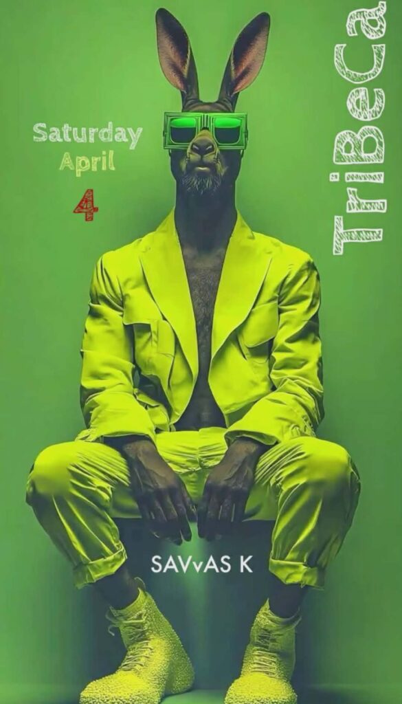 Αφίσα εκδήλωσης στο Tribeca στις 4 Απριλίου 2026 με τον Dj Savva K.