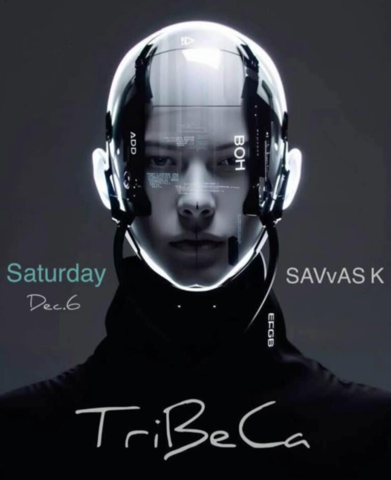 Αφίσα εκδήλωσης στο Tribeca στις 6 Δεκεμβρίου 2025 με τον Dj Savva K.