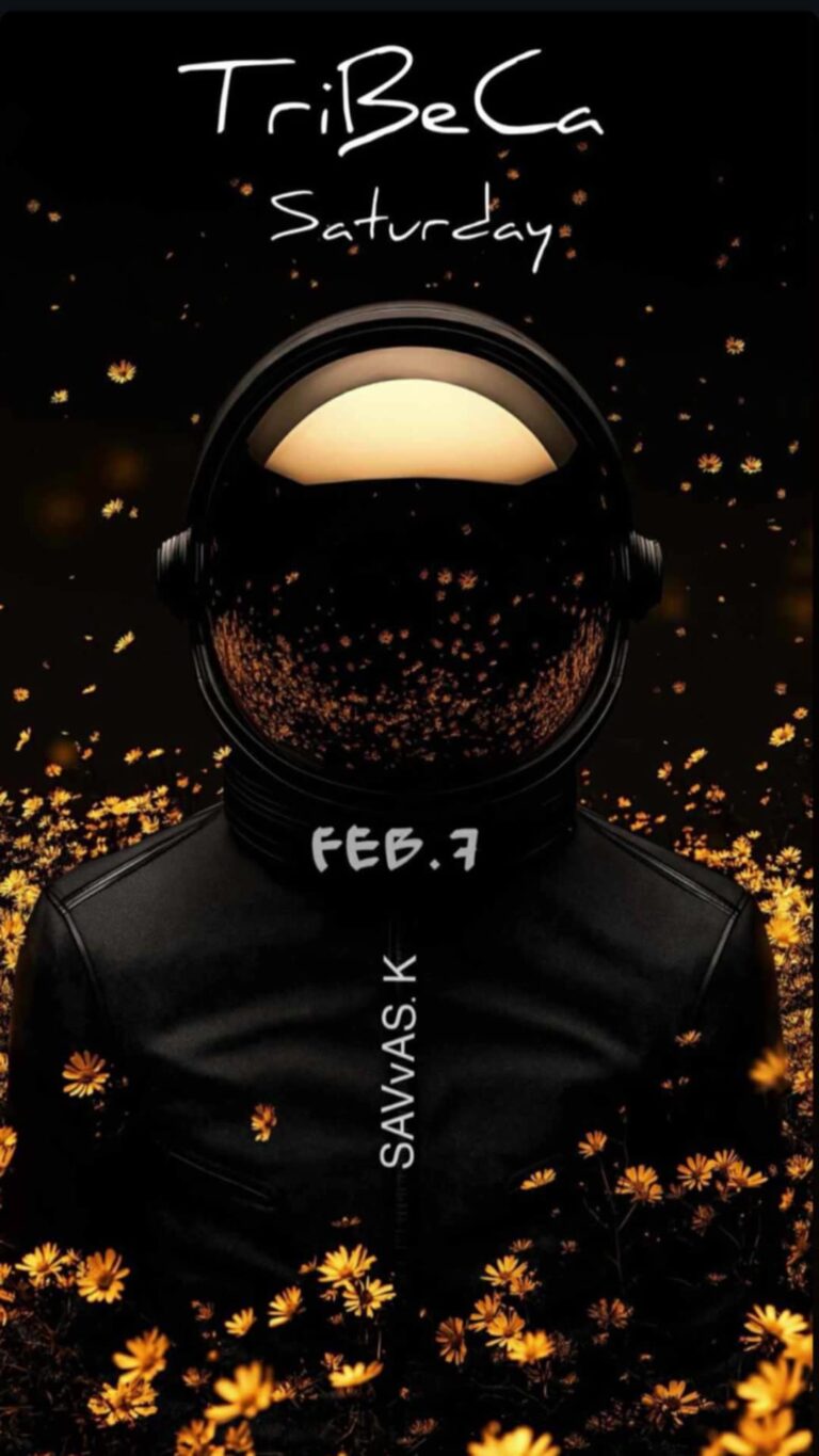 Αφίσα εκδήλωσης στο Tribeca στις 7 Φεβρουαρίου 2026 με τον Dj Savva K.